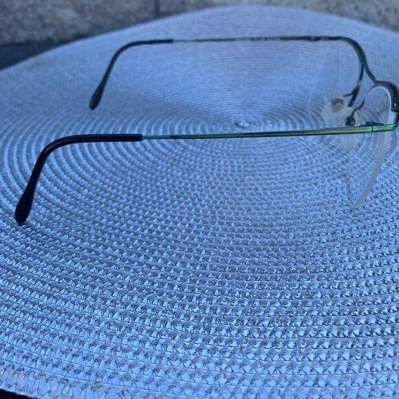 Vintage Frames Semi Rimless Anglo American Eyewear MOD M63 Metallic Green - Picture 6 of 14